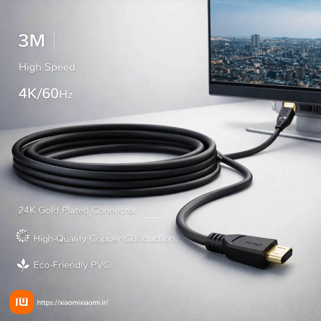 کابل دو سر HDMI 3M پرودو مدل PORODO 4K HDMI CABLE ULTRA HD PB-HD4K3M 